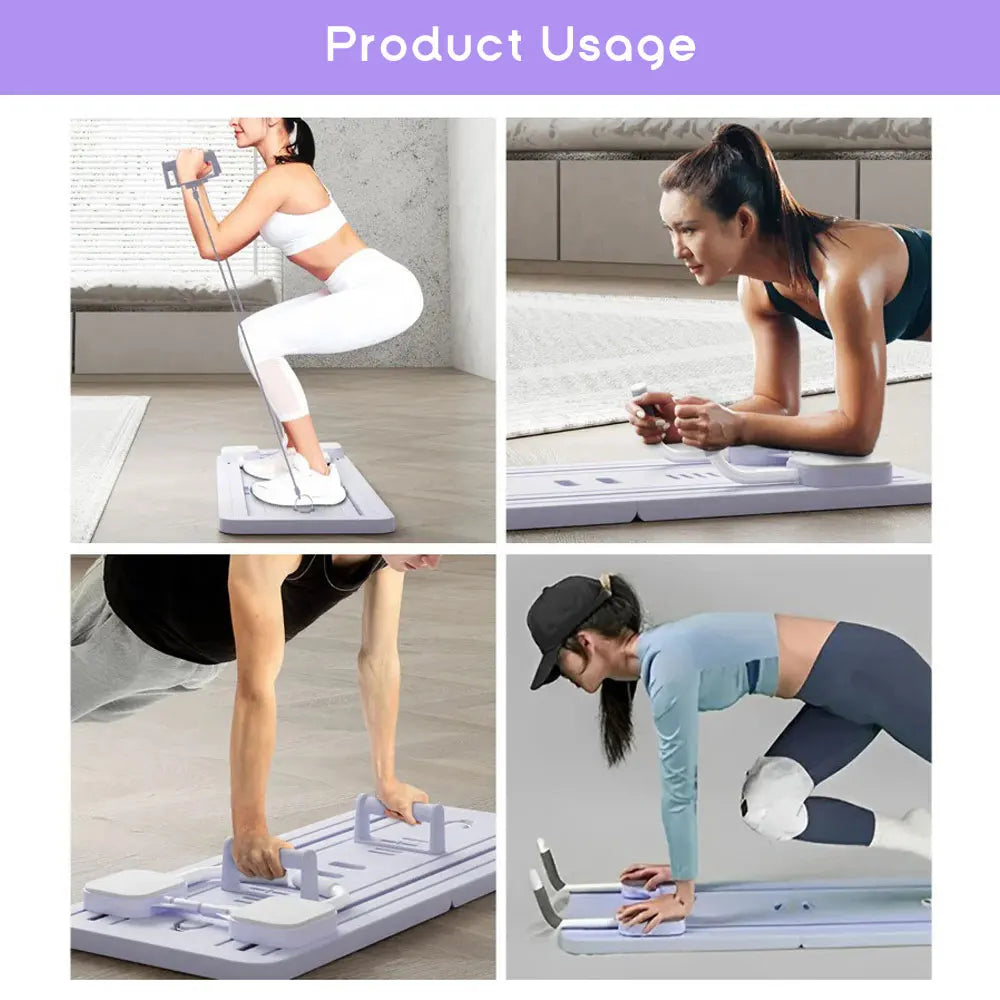 Pink 4 in 1 Fitness Home Gym Portable Exercise Equipment Application Folding Foldable Push up Board Pilates Board