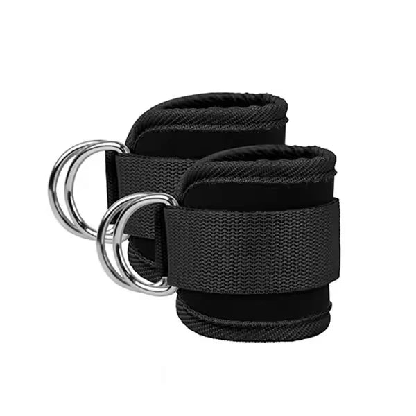 Correas de tobillo acolchadas con anillos dobles en D: puños de fitness resistentes para máquinas de cables, extensiones de piernas, gimnasio en casa y entrenamientos de yoga