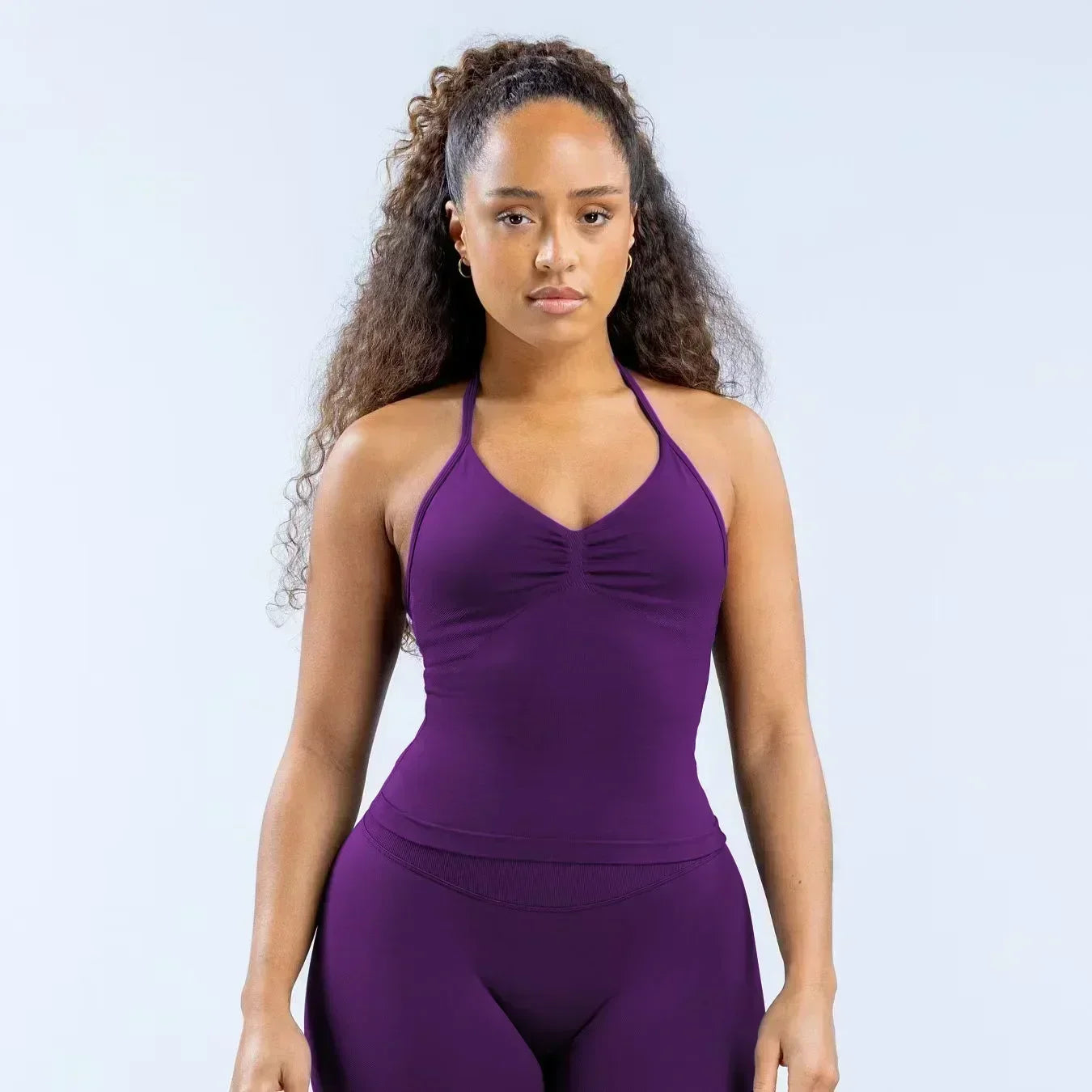 Conjunto de 2 piezas de Yoga, sujetador y medias para mujer con tirantes sin costuras, conjunto deportivo de entrenamiento para Yoga y Pilates de alta calidad