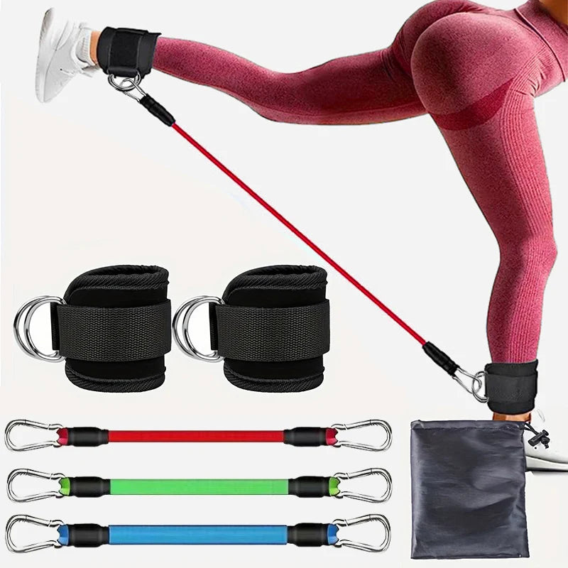 Correas de tobillo acolchadas con anillos dobles en D: puños de fitness resistentes para máquinas de cables, extensiones de piernas, gimnasio en casa y entrenamientos de yoga
