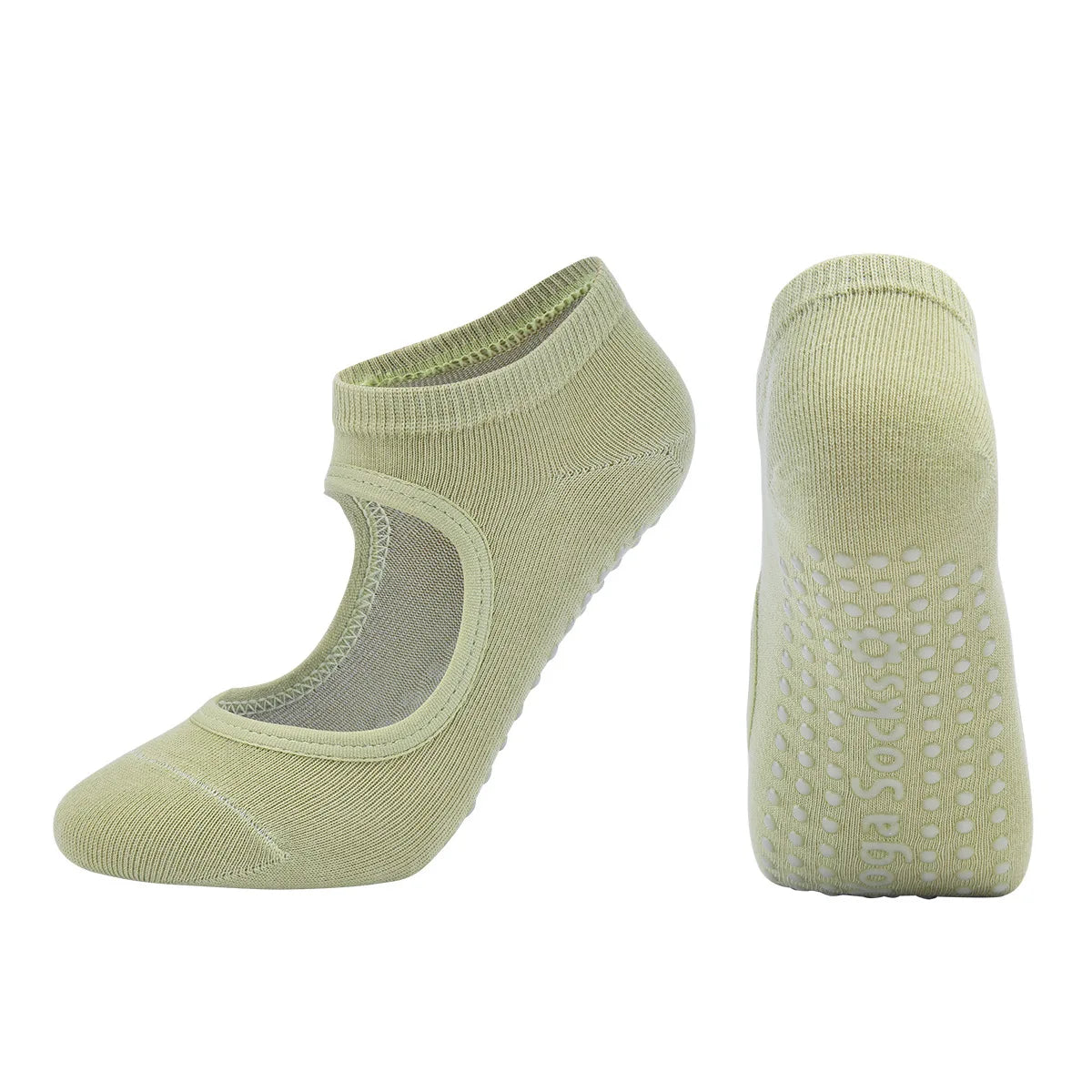 Calcetines de Yoga con espalda descubierta de Color Morandi, calcetines profesionales de Pilates para mujer, calcetines deportivos antideslizantes para baile, trampolín, aeróbicos y Fitness