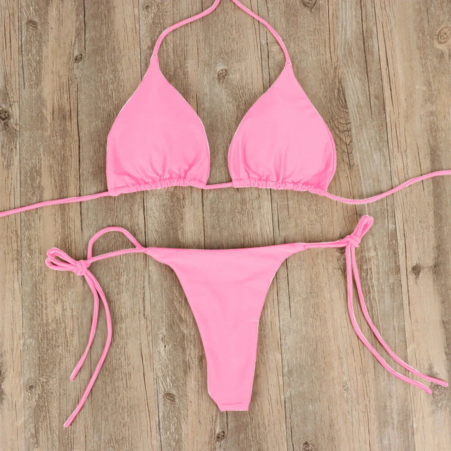 Conjunto de Bikinis sexys, traje de baño brasileño de verano para mujer, sujetador, Tanga, traje de baño de dos piezas, ropa de playa, traje de baño para mujer