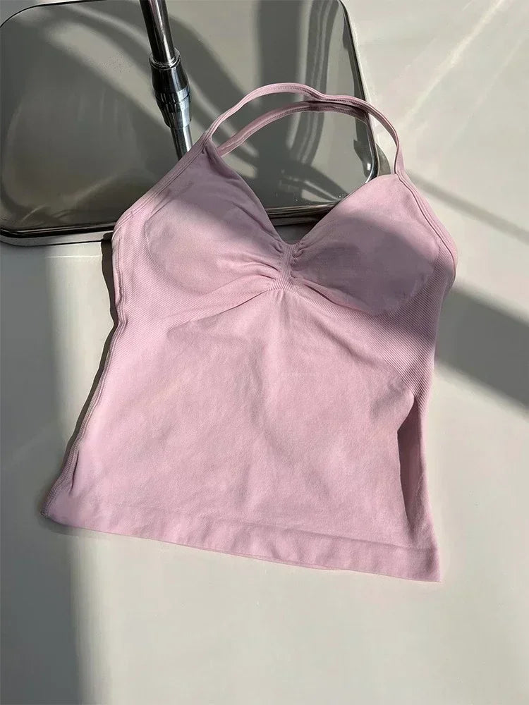 Conjunto de 2 piezas de Yoga, sujetador y medias para mujer con tirantes sin costuras, conjunto deportivo de entrenamiento para Yoga y Pilates de alta calidad
