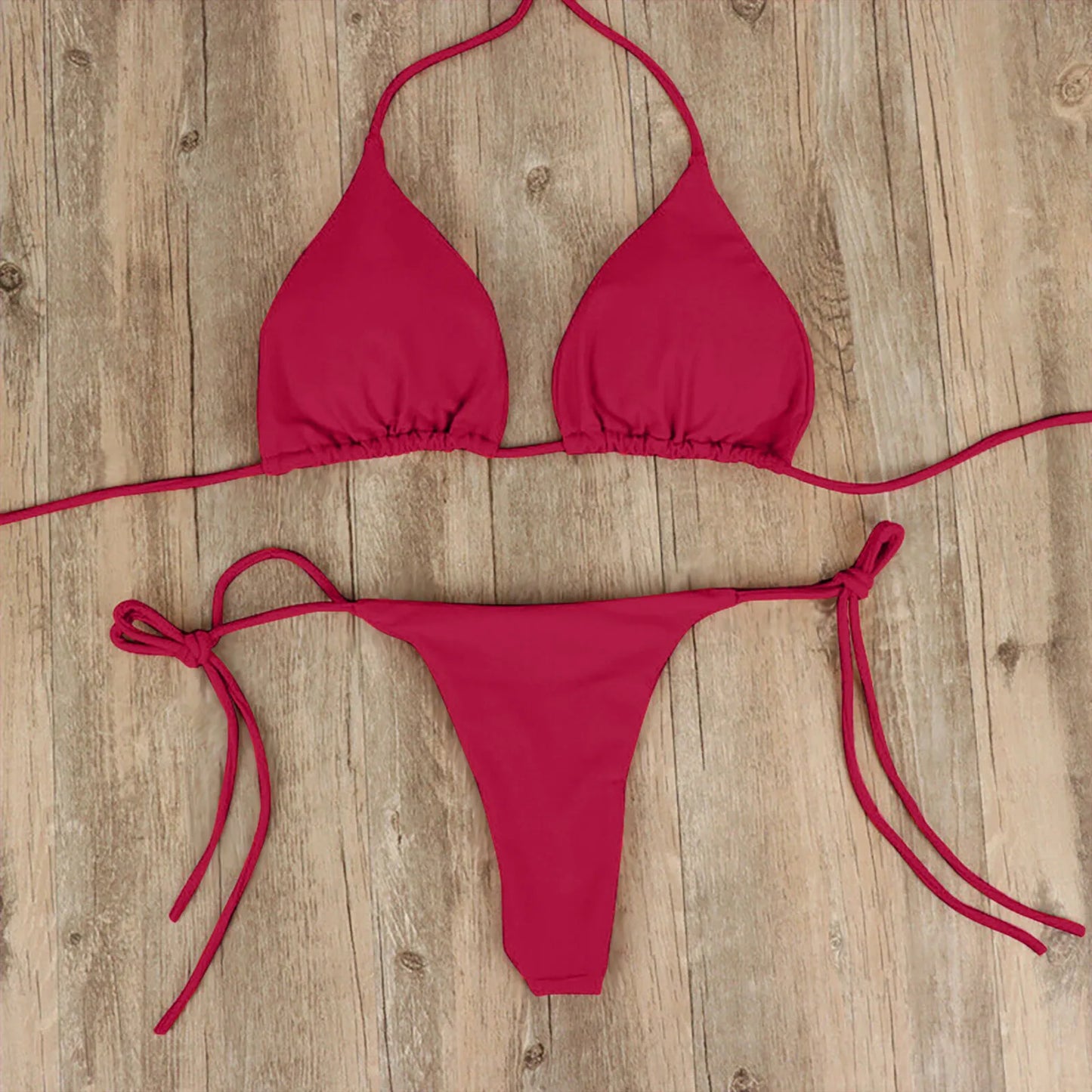Conjunto de Bikinis sexys, traje de baño brasileño de verano para mujer, sujetador, Tanga, traje de baño de dos piezas, ropa de playa, traje de baño para mujer