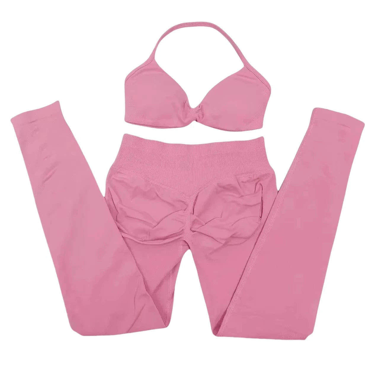 Conjunto de 2 piezas de Yoga, sujetador y medias para mujer con tirantes sin costuras, conjunto deportivo de entrenamiento para Yoga y Pilates de alta calidad
