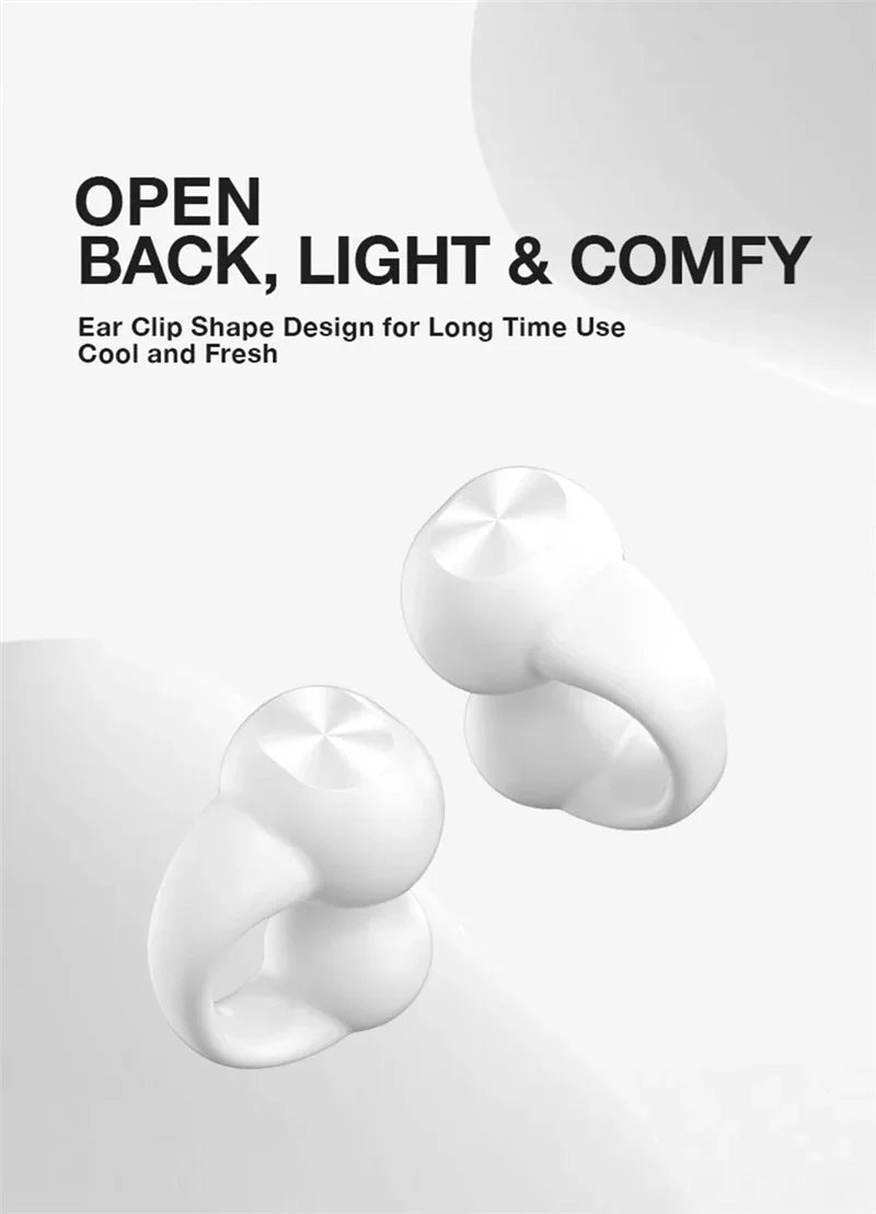 Pendientes auriculares inalámbricos Bluetooth 5,3 auriculares de oído abierto conducción de aire para deporte correr auriculares de uso indoloro