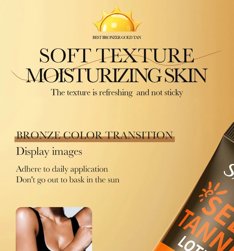 SADOER-loción autobronceadora corporal, crema protectora solar para bronceado, cuerpo, cuello, cara, tono de piel profundo, Protector hidratante, bloqueador Solar