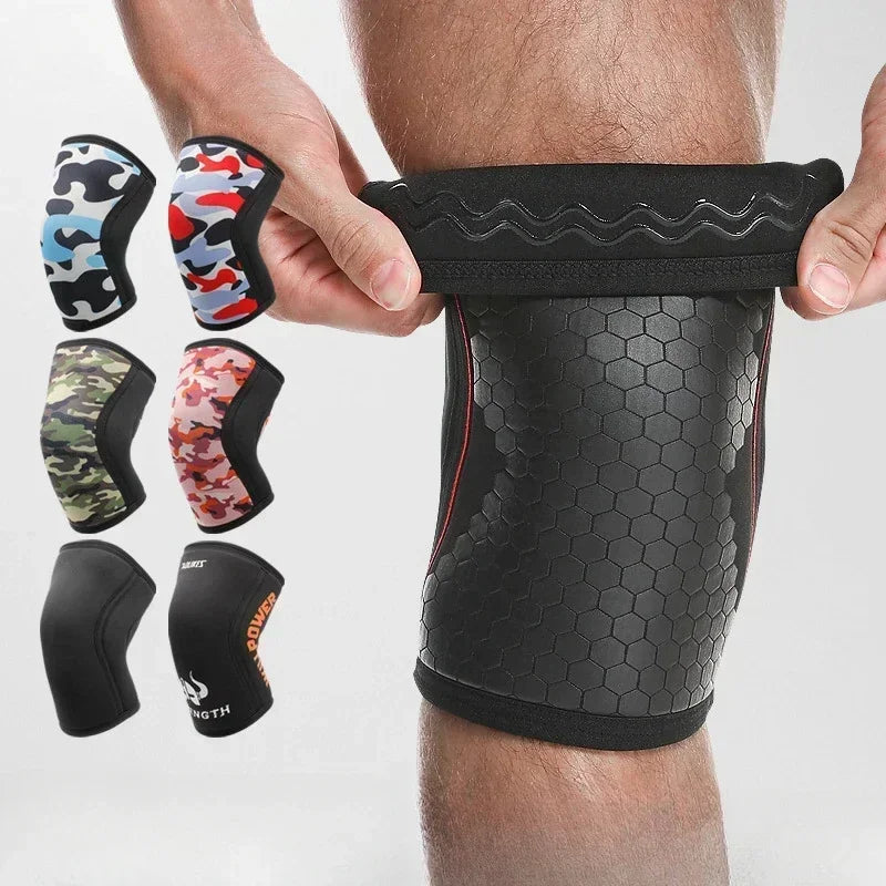 Rodilleras de neopreno de 7mm para levantamiento de pesas, rodillera de compresión, soporte para sentadillas, entrenamiento Crossfit, 1 Uds.