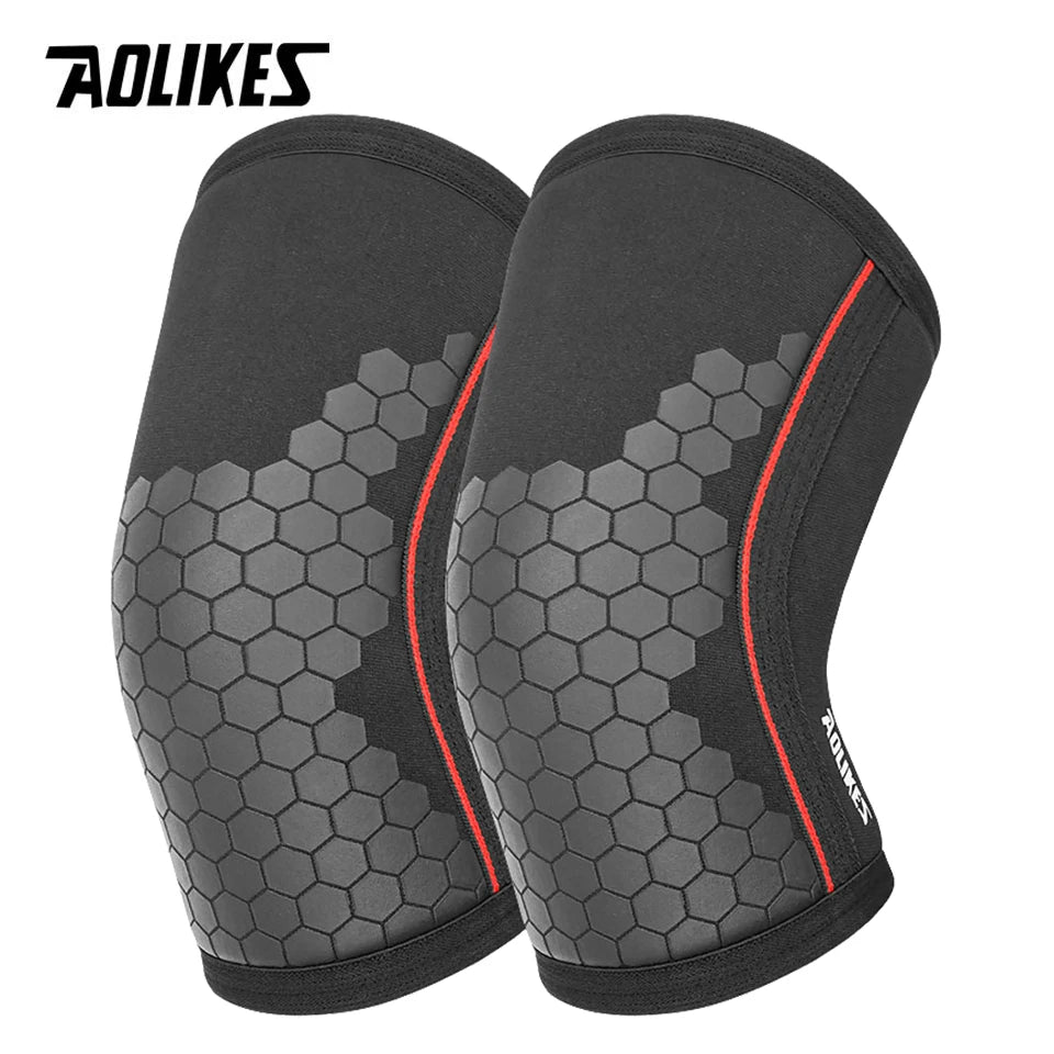 AOLIKES Knee Sleeves Weightlifting - 7mm Thick Premium Neoprene Weight Lifting Knee Sleeve for Squats, Powerlifting & Deadlift