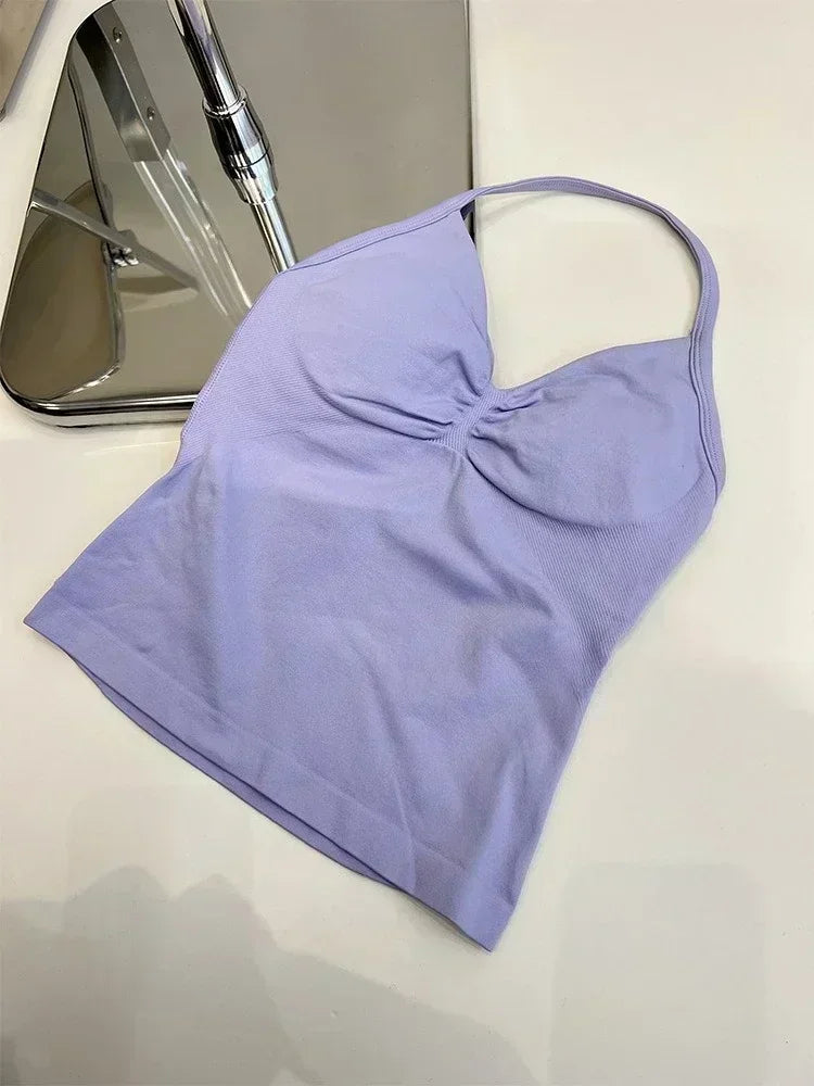 Conjunto de 2 piezas de Yoga, sujetador y medias para mujer con tirantes sin costuras, conjunto deportivo de entrenamiento para Yoga y Pilates de alta calidad