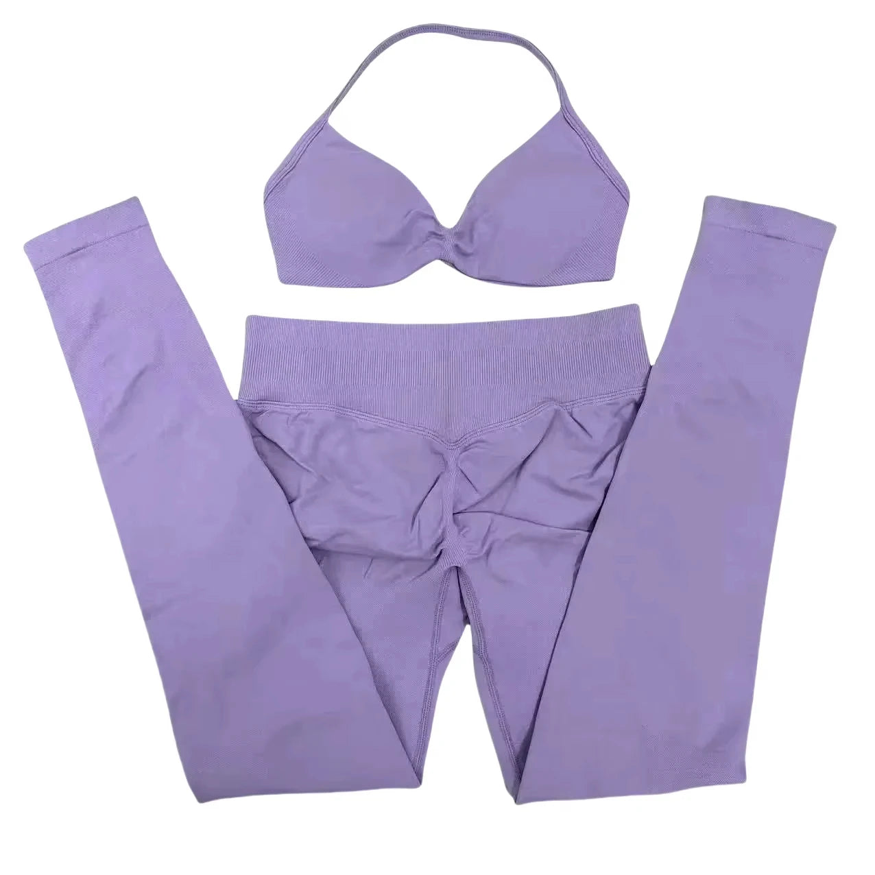 Conjunto de 2 piezas de Yoga, sujetador y medias para mujer con tirantes sin costuras, conjunto deportivo de entrenamiento para Yoga y Pilates de alta calidad