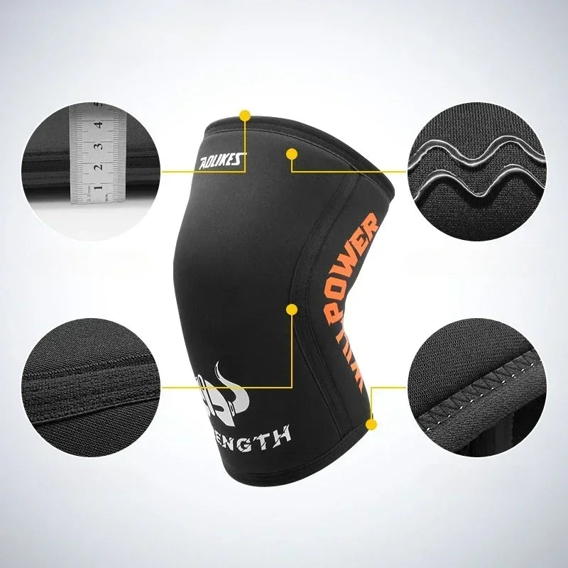 Rodilleras de neopreno de 7mm para levantamiento de pesas, rodillera de compresión, soporte para sentadillas, entrenamiento Crossfit, 1 Uds.