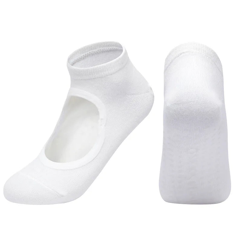 Calcetines de Yoga con espalda descubierta de Color Morandi, calcetines profesionales de Pilates para mujer, calcetines deportivos antideslizantes para baile, trampolín, aeróbicos y Fitness