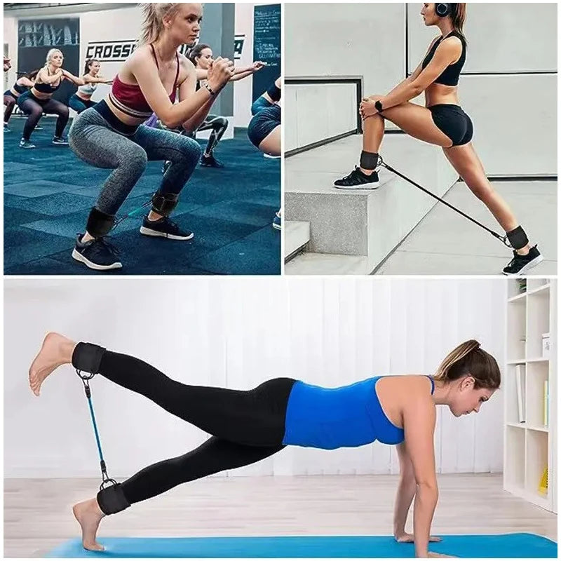 Correas de tobillo acolchadas con anillos dobles en D: puños de fitness resistentes para máquinas de cables, extensiones de piernas, gimnasio en casa y entrenamientos de yoga