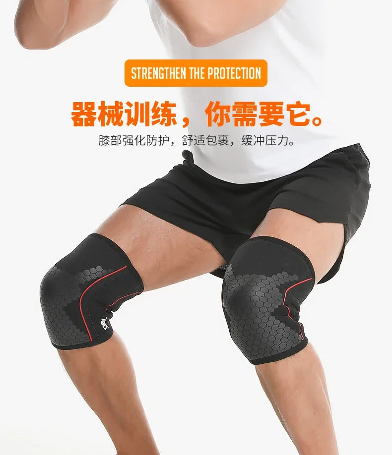 Rodilleras de neopreno de 7mm para levantamiento de pesas, rodillera de compresión, soporte para sentadillas, entrenamiento Crossfit, 1 Uds.