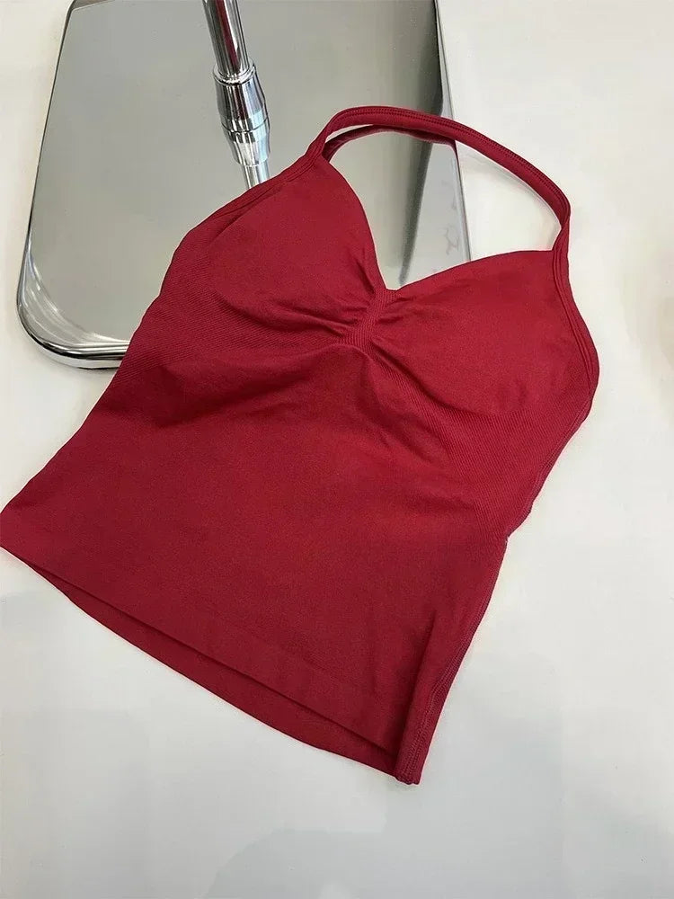 Conjunto de 2 piezas de Yoga, sujetador y medias para mujer con tirantes sin costuras, conjunto deportivo de entrenamiento para Yoga y Pilates de alta calidad