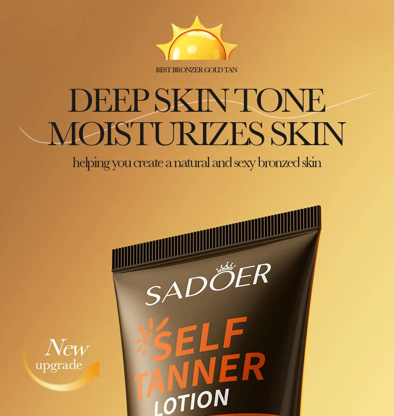 SADOER-loción autobronceadora corporal, crema protectora solar para bronceado, cuerpo, cuello, cara, tono de piel profundo, Protector hidratante, bloqueador Solar